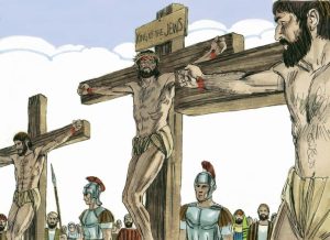 What did Jesus say on the cross to thieves